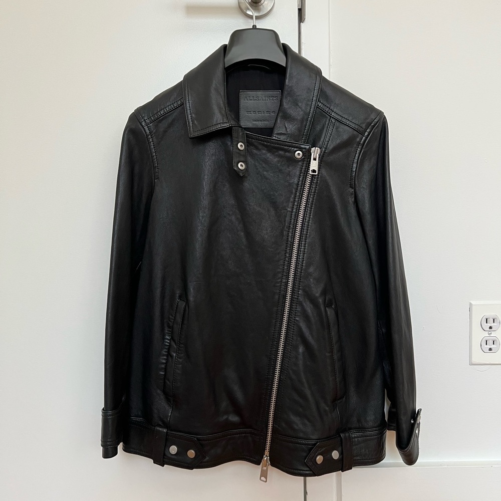 Allsaints leather jacket us 8